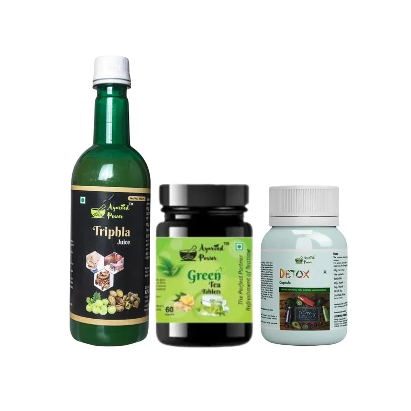 Detox & Weight Management Combo Pack | Herbal Detox Tea + Natural Metabolism Booster + Appetite Control Formula for Healthy Weight Loss India image 1