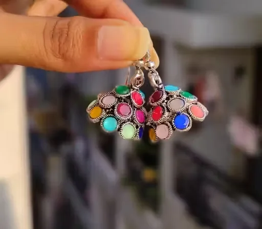 Trendy Oxidised Jhumka Earrings for Women & Girls Lightweight Traditional Ethnic Fashion Jewellery Daily Wear Festival Wedding Earrings image 2