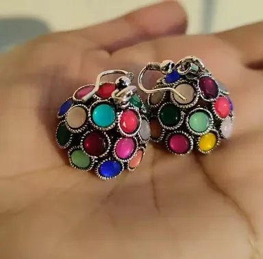 Trendy Oxidised Jhumka Earrings for Women & Girls Lightweight Traditional Ethnic Fashion Jewellery Daily Wear Festival Wedding Earrings thumbnail 2