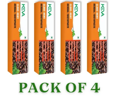 4 KEVA CLOVE-MINT TOOTH PASTE HERBAL TOOTHPASTE FUORIDE FREE (100GM) thumbnail 1