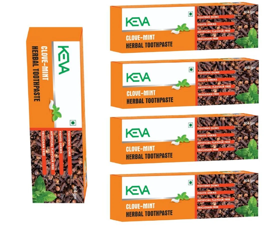 Keva Clove Mint Herbal Toothpaste Fluoride Free 100g Natural Oral Care Toothpaste for Fresh Breath Healthy Teeth & Daily Dental Protection image 1