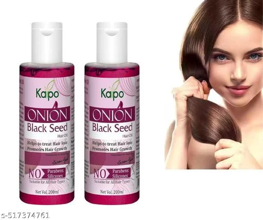Kaipo Advanced Onion & Black Seed Hair Oil | 200ml Nourishing Formula for Hair Growth, Strength, and Scalp Health with Natural Herbal Extracts image 1