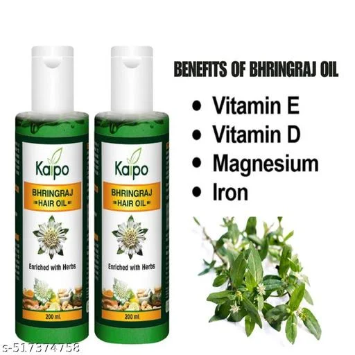 Kaipo Bhringraj Herbal Hair Oil Enriched with Ayurvedic Herbs for Hair Growth, Strength & Nourishment |200ml image 3