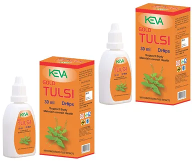 2 KEVA GOLD TULSI DROPS 30ML (SUPPORT BODY MAINTAIN OVERALL HEALTH ) thumbnail 2