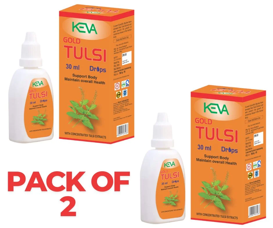 2 KEVA GOLD TULSI DROPS 30ML (SUPPORT BODY MAINTAIN OVERALL HEALTH ) image 1