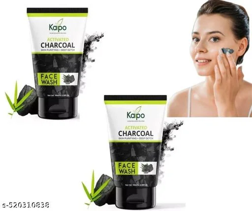 Kaipo Activated Charcoal Skin Purifying & Deep Detox Face Wash for Clear, Oil-Free, Acne-Prone Skin | Removes Impurities, Dirt & Excess Oil – 100ml image 1