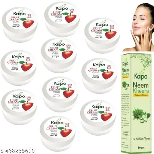 10 KAIPO FRUIT CREAM 15GM FRUIT AHA'S & VITAMINS | 1 KAIPO NEEM KHEERA FAIRNESS CREAM 50GM image 1