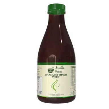 Soundarya Shakti Syrup Ayurvedic Women Hormonal Balance Tonic for Menstrual Health Uterus Strength Energy Vitality Skin Hair Wellness Herbal Gynec Care thumbnail 1