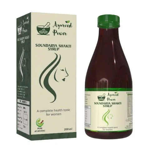 Soundarya Shakti Syrup Ayurvedic Women Hormonal Balance Tonic for Menstrual Health Uterus Strength Energy Vitality Skin Hair Wellness Herbal Gynec Care image 1