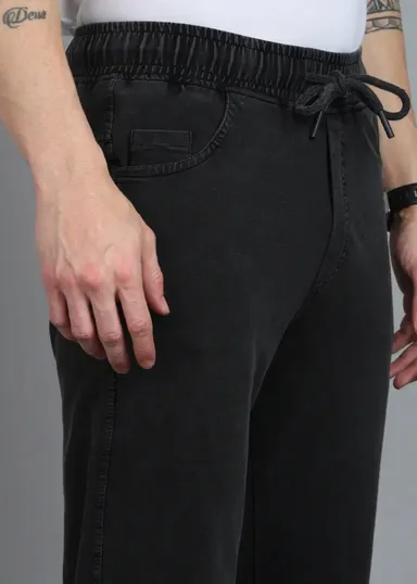 Men Black Cotton Blend Drawstring Track Pant with Side Pockets Regular Fit Comfortable Gym Workout Daily Wear Casual Bottomwear Black 28 thumbnail 3
