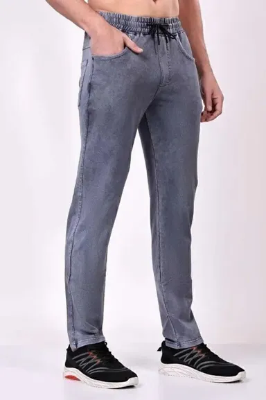 Men Black Cotton Blend Drawstring Track Pant with Side Pockets Regular Fit Comfortable Gym Workout Daily Wear Casual Bottomwear Dark Drey  28 thumbnail 2