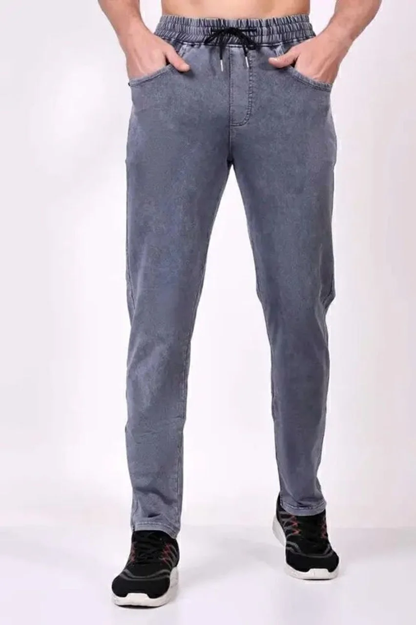 Men Black Cotton Blend Drawstring Track Pant with Side Pockets Regular Fit Comfortable Gym Workout Daily Wear Casual Bottomwear Dark Drey 32 image 1