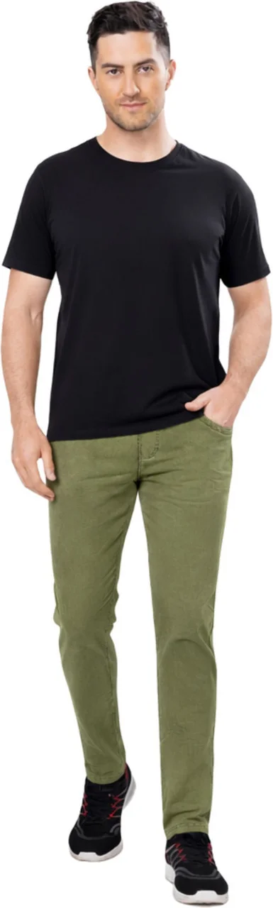 Men Black Cotton Blend Drawstring Track Pant with Side Pockets Regular Fit Comfortable Gym Workout Daily Wear Casual Bottomwear Olive Green 30 image 1
