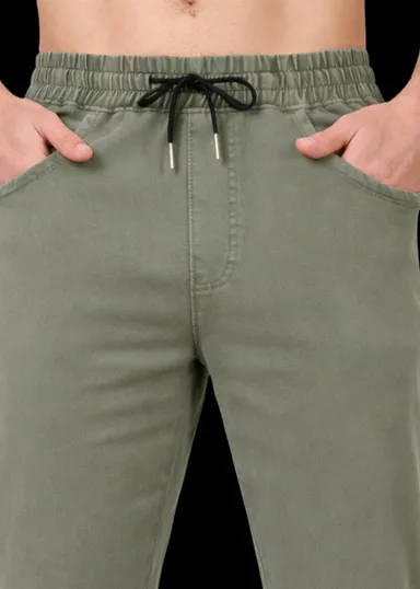 Men Black Cotton Blend Drawstring Track Pant with Side Pockets Regular Fit Comfortable Gym Workout Daily Wear Casual Bottomwear Olive Green   32 thumbnail 5