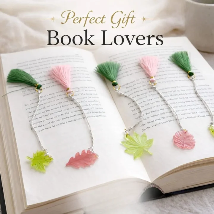 Handmade Resin Art Bookmarks Set with Tassel Transparent Decorative Bookmark for Books Reading Journal Diary Gift Bookmark for Students Book Lovers image 2