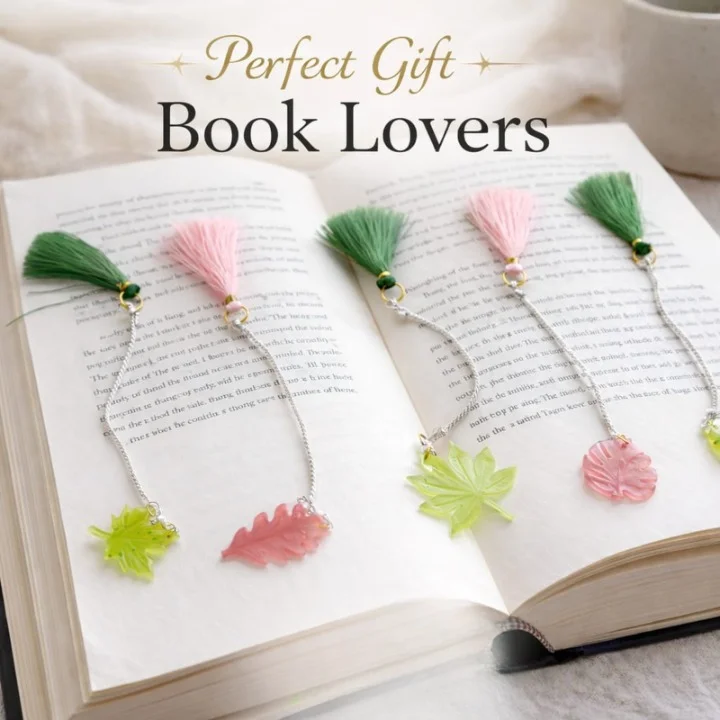 Handmade Resin Art Bookmarks Set with Tassel Transparent Decorative Bookmark for Books Reading Journal Diary Gift Bookmark for Students Book Lovers image 1