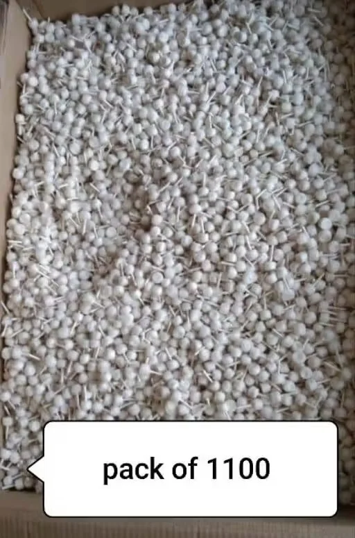 Cotton Round Pooja Batti Pack of 1100 Ready Made Diya Wicks for Puja Aarti Temple Use White Cotton Jyot Batti for Oil Lamp Diwali Navratri Mandir Deepak Wick image 1