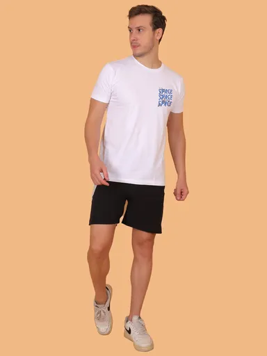 Men Solid Black Gym Sports Shorts Breathable Running Workout Fitness Training Casual Shorts for Men Black 34 thumbnail 0