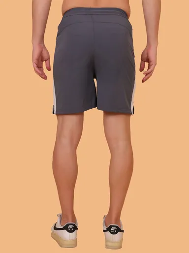 Men Solid Black Gym Sports Shorts Breathable Running Workout Fitness Training Casual Shorts for Men Dark Grey   30 thumbnail 2