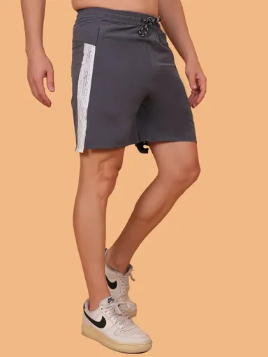 Men Solid Black Gym Sports Shorts Breathable Running Workout Fitness Training Casual Shorts for Men Dark Grey   32 thumbnail 3