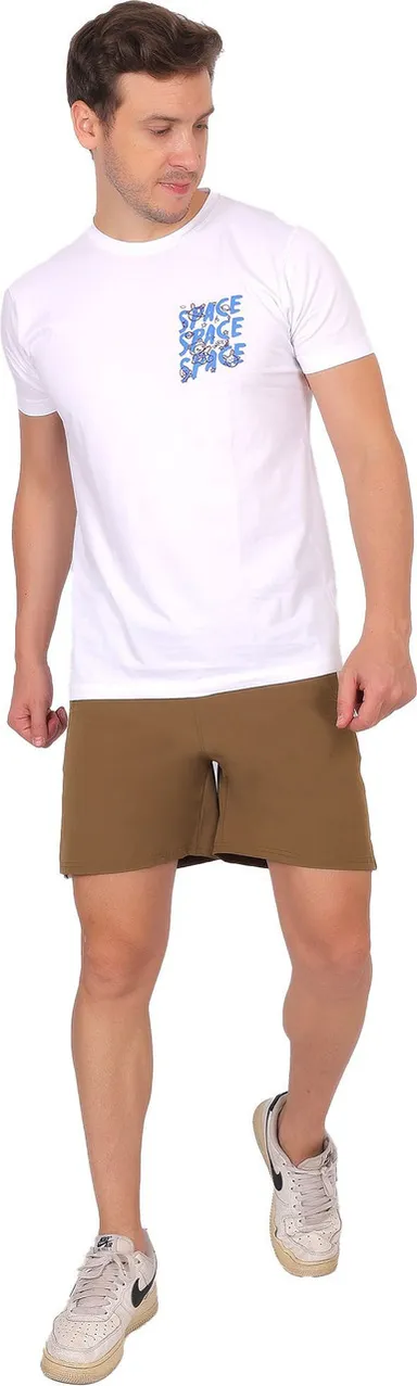 Men Solid Black Gym Sports Shorts Breathable Running Workout Fitness Training Casual Shorts for Men Khaki 36 thumbnail 0