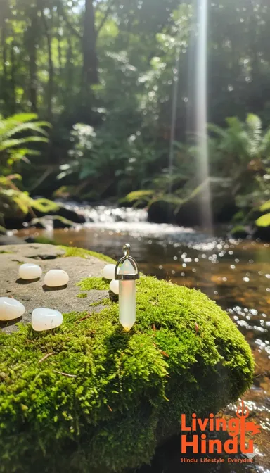 Opalite Hexagonal Point Crystal Pendant Necklace with Silver|Tone Bail |Natural Healing Gemstone Jewelry, Spiritual Energy Necklace, Chakra Balancing, Gift for Women & Men thumbnail 1