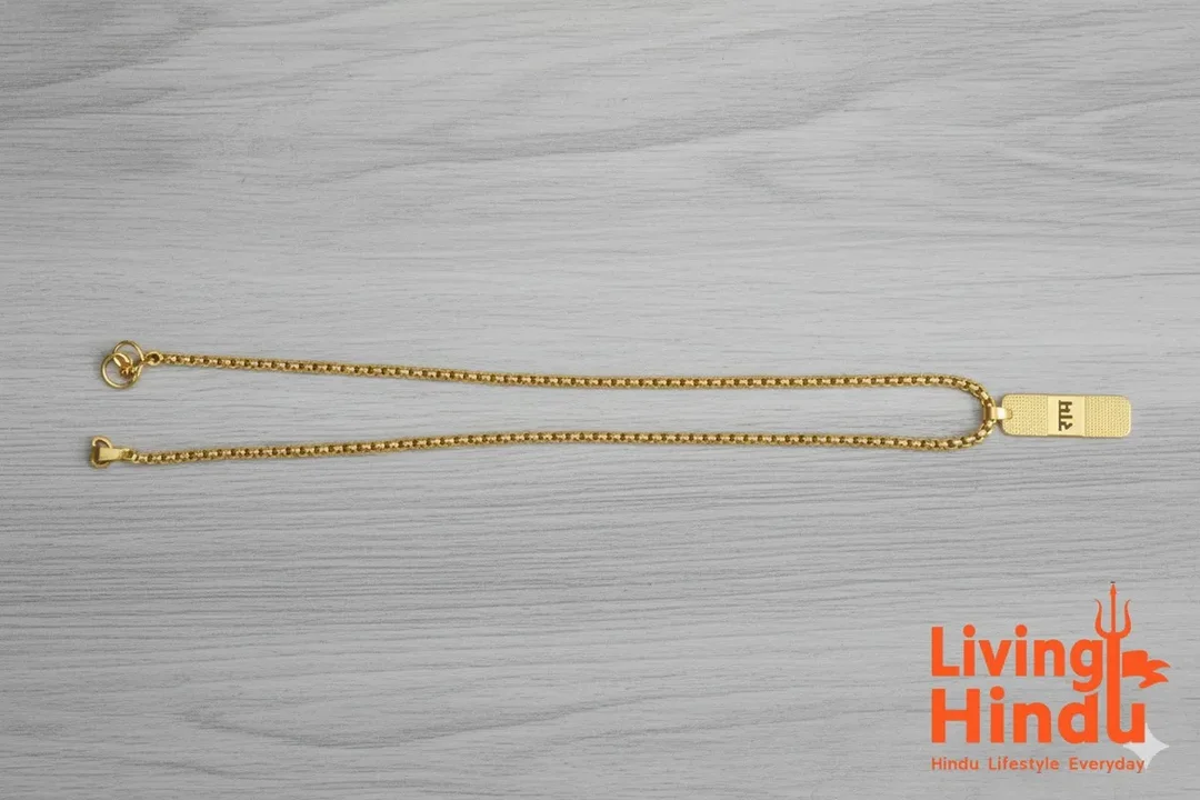 Gold Plated Jai Shri Ram Name Pendant with Elegant Box Chain for Men and Women image 4