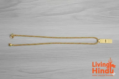 Gold Plated Jai Shri Ram Name Pendant with Elegant Box Chain for Men and Women thumbnail 3