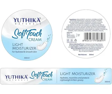 2 YUTHIKA NATURALS LIGHT MOISTURIZER SOFTTOUCH CREAM 300ML thumbnail 3