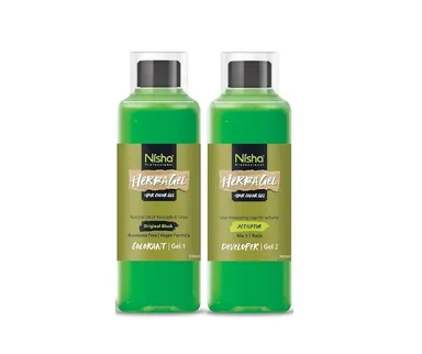 COMBO PACK NISHA PROFESSIONAL HERBAGEL HAIR COLOR GEL (GEL 1 ORIGINAL BLACK COLORANT 500ML AND GEL 2 ACTIVATOR DEVLOPER 500ML)  thumbnail 1