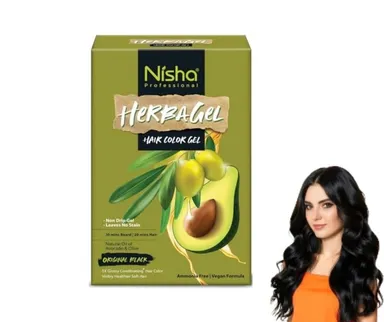 COMBO PACK NISHA PROFESSIONAL HERBAGEL HAIR COLOR GEL (GEL 1 ORIGINAL BLACK COLORANT 500ML AND GEL 2 ACTIVATOR DEVLOPER 500ML)  thumbnail 2