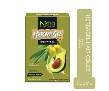 COMBO PACK NISHA PROFESSIONAL HERBAGEL HAIR COLOR GEL (GEL 1 ORIGINAL BLACK COLORANT 500ML AND GEL 2 ACTIVATOR DEVLOPER 500ML)  thumbnail 3