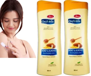 2 OXYVEDA HONEY & ALMOND NOURISHING BODY LOTION 500ML thumbnail 2