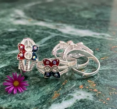 Women/Girls Toe Ring | Artificial Jewellery | Daily Wear Stylish Bichiya | Adjustable Silver Plated Toe Rings | Traditional & Modern Design | 2 Pair thumbnail 2