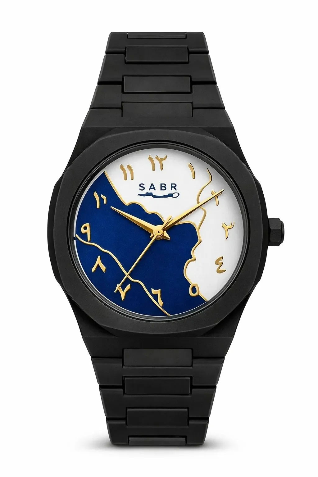 SABR Arabic Dial Premium Quartz Analog Watch Black Stainless Steel Strap Islamic Arabic Numeral Dial Luxury Minimalist Fashion Watch for Men Women Classic Middle Eastern Style Timepiece image 2