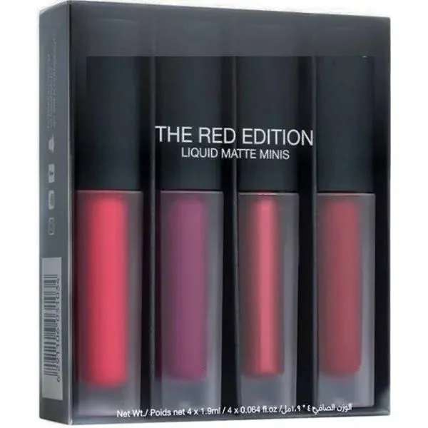 4 Long-Wearing Red Liquid Lipsticks Waterproof Matte Finish High Pigment Smudge Proof Lip Colour Combo for Women  image 2