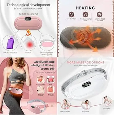 Multifunctional Intelligent Uterine Warm Belt Rechargeable Menstrual Heating Pad Waist Belt for Period Pain Relief Abdomen Stomach Heating Massager for Women Dysmenorrhea Care thumbnail 2