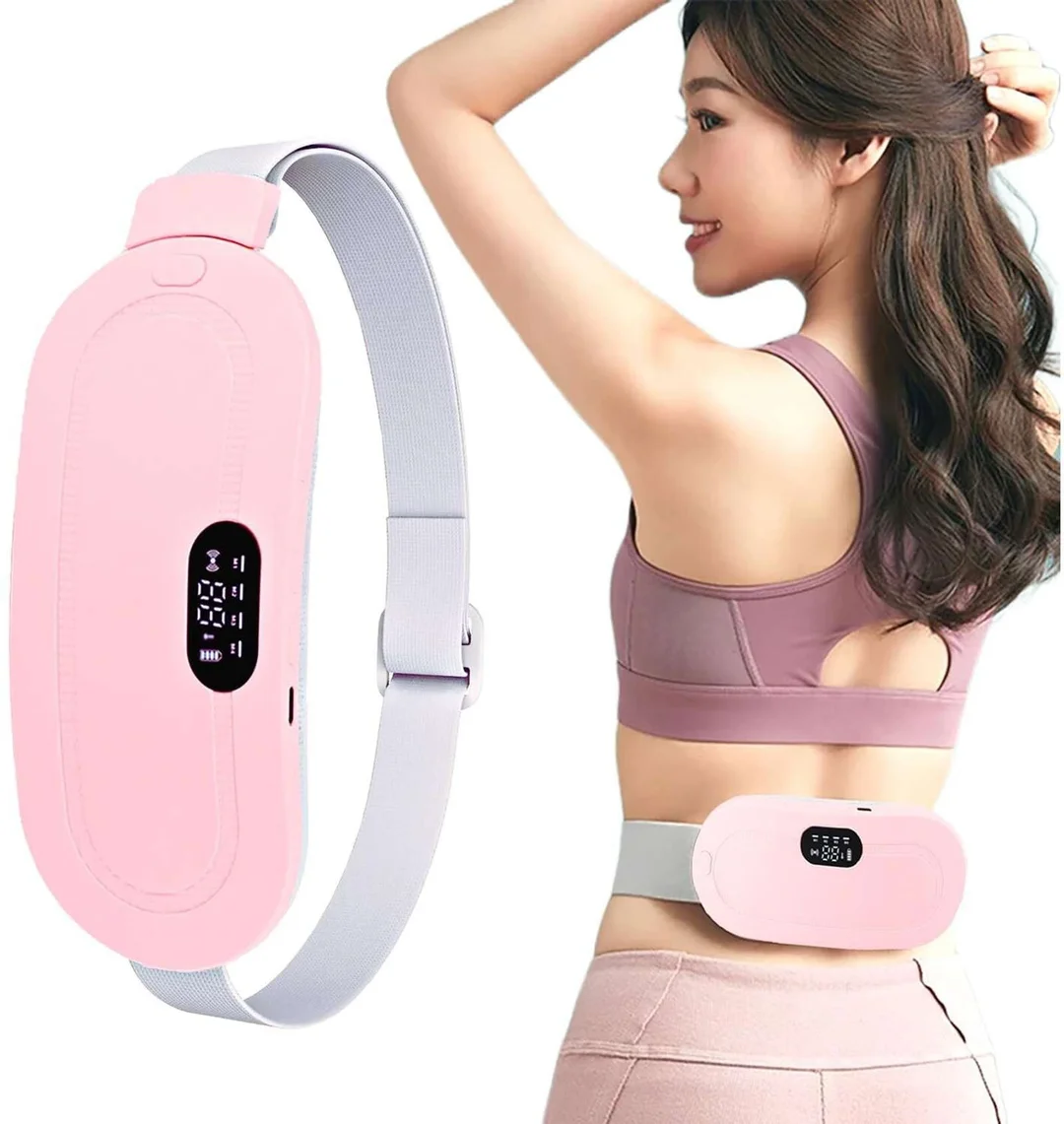 Multifunctional Intelligent Uterine Warm Belt Rechargeable Menstrual Heating Pad Waist Belt for Period Pain Relief Abdomen Stomach Heating Massager for Women Dysmenorrhea Care image 1
