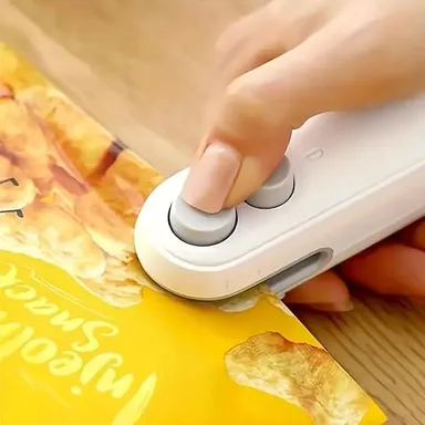 Portable Mini Bag Sealing Machine 2 in 1 USB Type C Rechargeable Magnetic Handheld Heat Sealer with Cutter for Plastic Bags Food Snacks Chips Airtight Fresh Storage Packet Sealer thumbnail 2