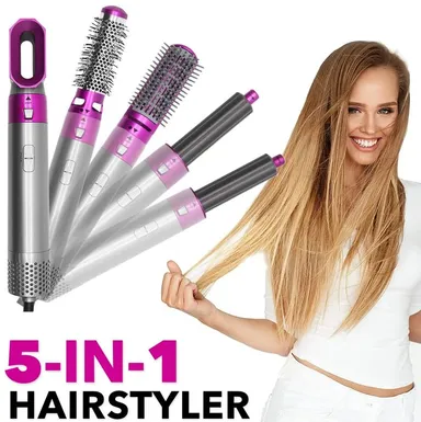 5 in 1 Hair Dryer Air Brush Styler Volumizer Hair Straightener Curler Comb Professional Hair Styling Tool thumbnail 2