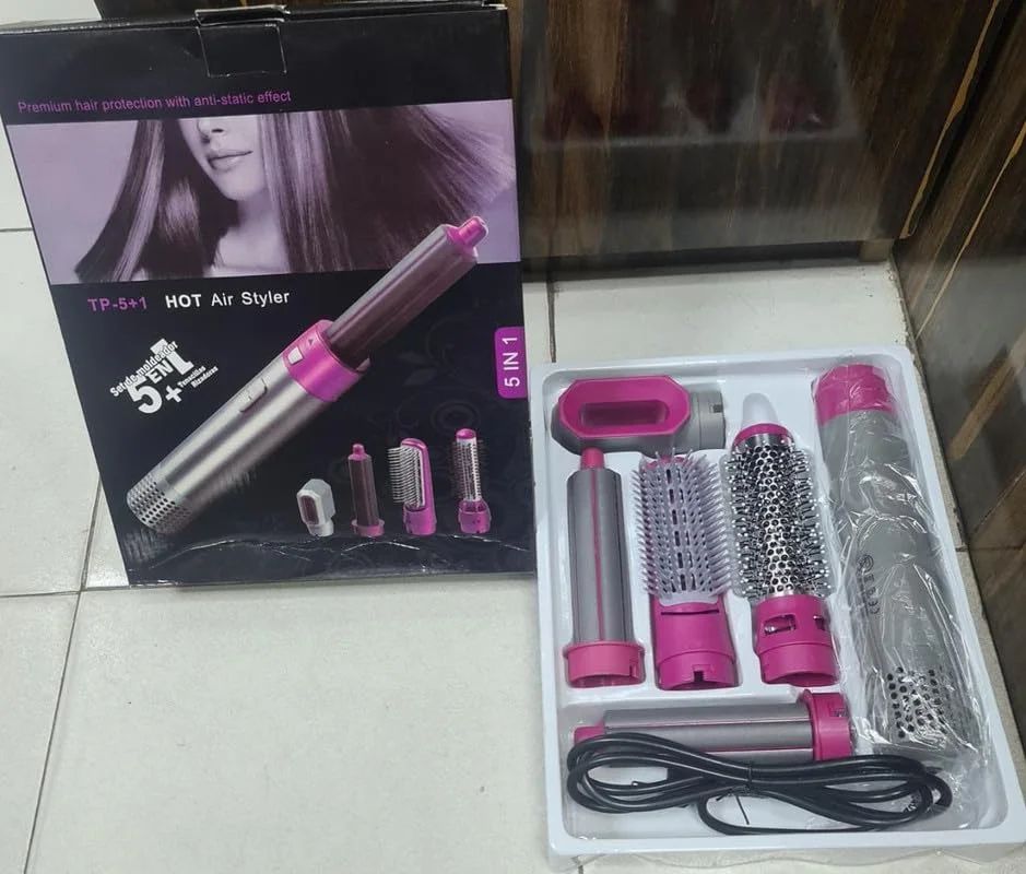 5 in 1 Hair Dryer Air Brush Styler Volumizer Hair Straightener Curler Comb Professional Hair Styling Tool image 5