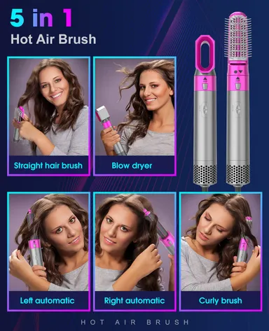 5 in 1 Hair Dryer Air Brush Styler Volumizer Hair Straightener Curler Comb Professional Hair Styling Tool thumbnail 6