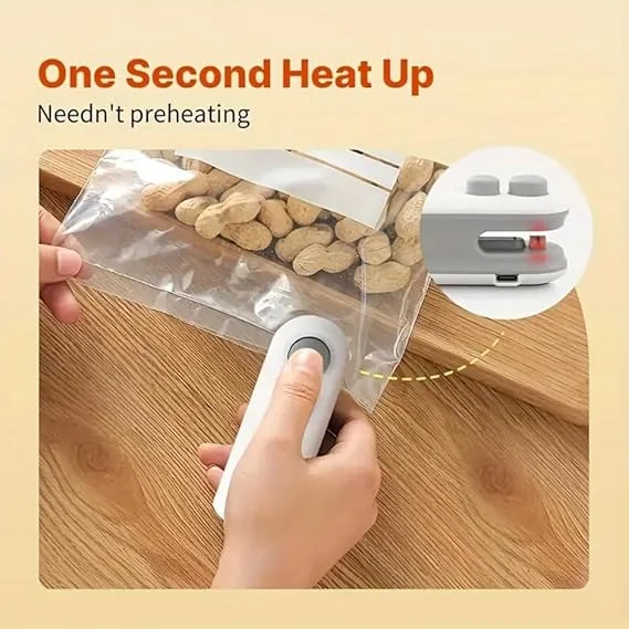 Portable USB Rechargeable Mini Bag Sealing Machine with Cutter – 2-in-1 Heat Sealer for Plastic Snack Bags, Chip Packets & Food Storage Airtight Kitchen Sealing Tool image 4