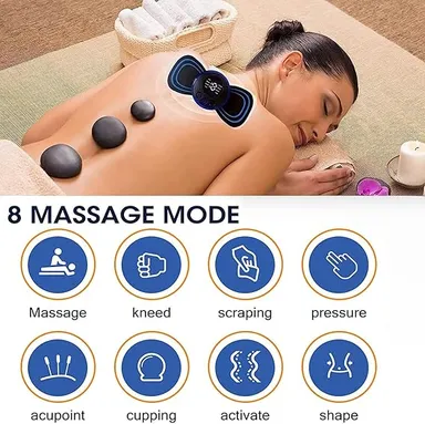 Mini EMS Body Massager for Pain Relief Portable Rechargeable Electric Muscle Stimulator with 8 Massage Modes Neck Cervical Shoulder Back Therapy Machine Full Body Relaxation Device for Home Office Travel thumbnail 2