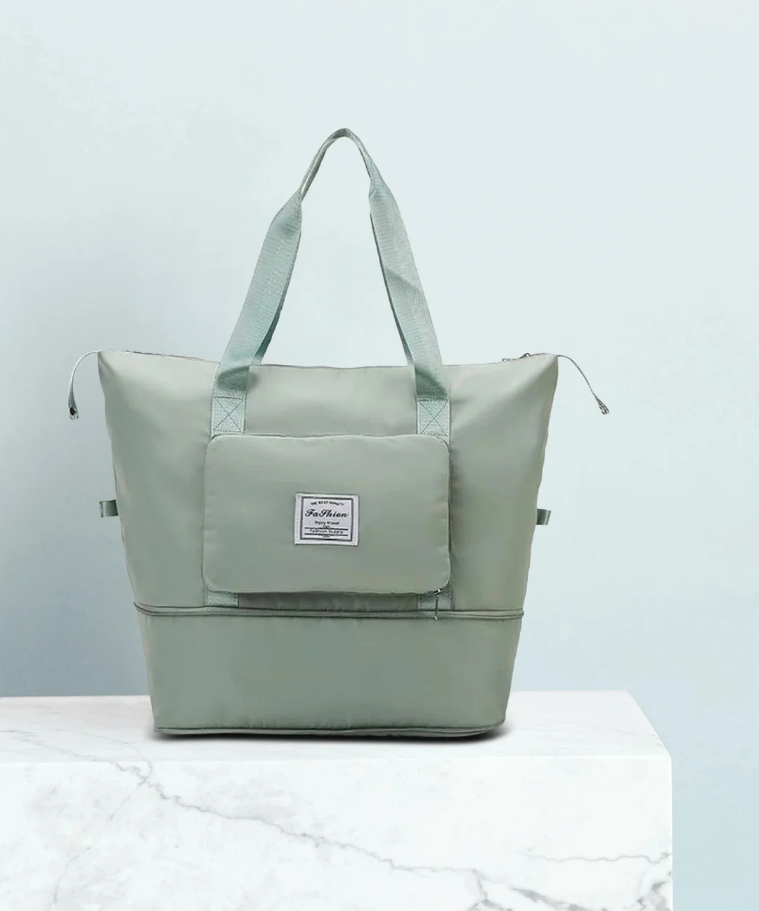 Large Capacity Waterproof Travel Tote Bag for Women Gym Yoga Weekender Handbag Lightweight Nylon Overnight Luggage Shoulder Bag with Shoe Compartment Mint Green image 1