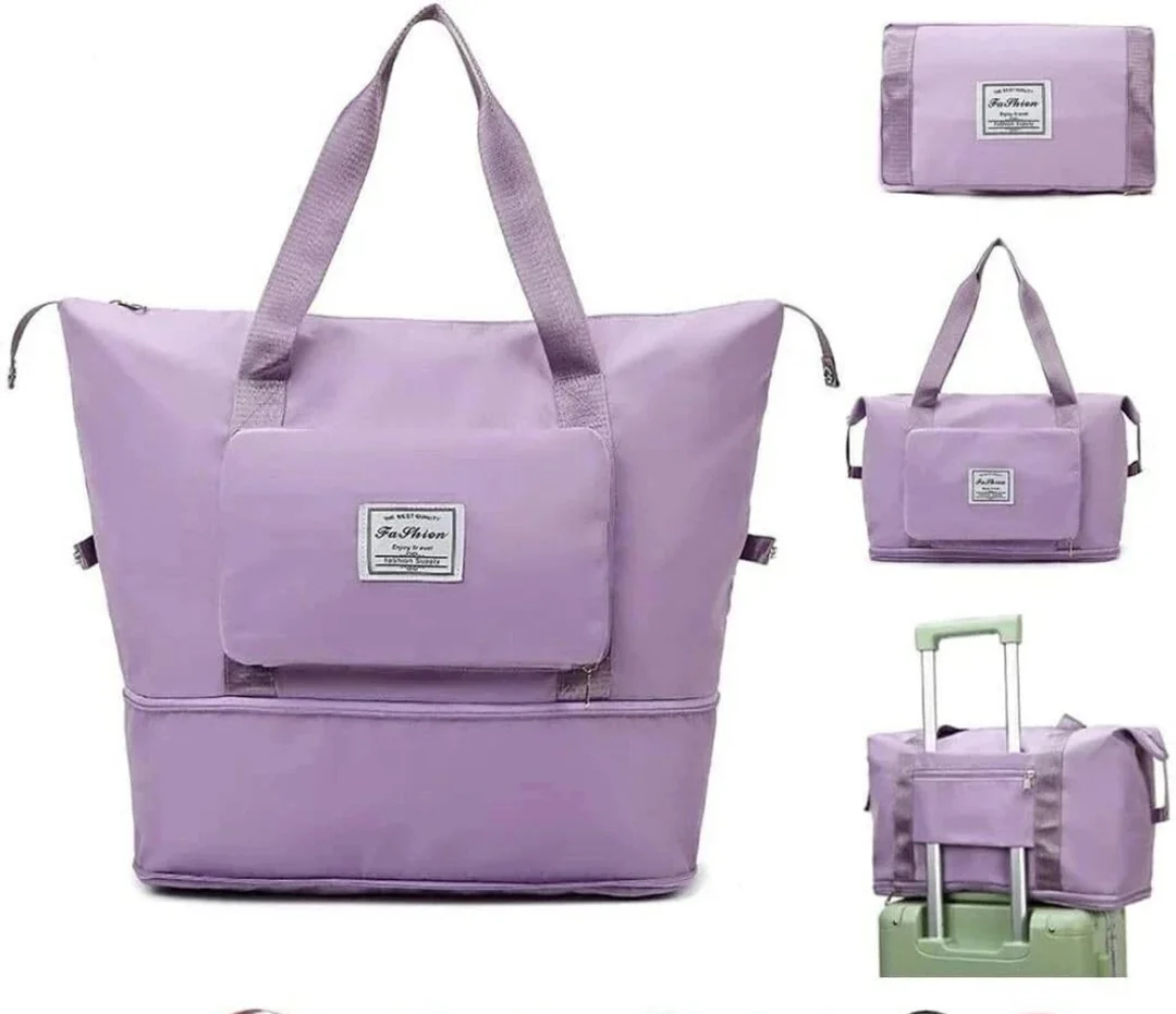 Large Capacity Foldable Travel Duffle Bag With Shoe Compartment Waterproof Nylon Weekender Tote Luggage Sleeve Carry On Gym Bag For Women Men Travel Storage Organizer image 1