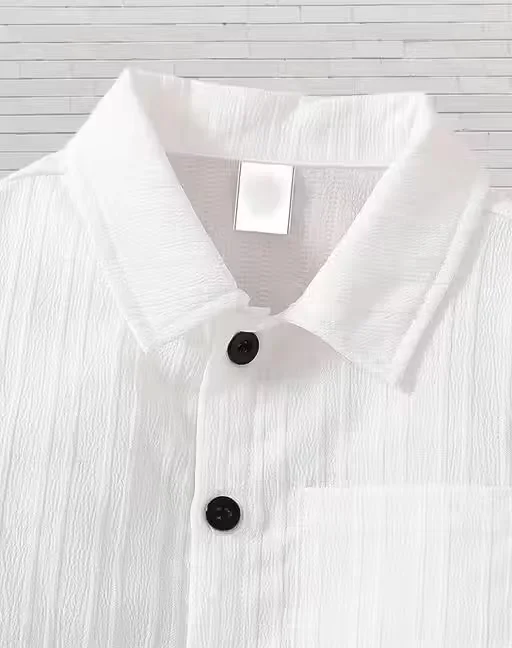 Boys White Cotton Formal Shirt Long Sleeve Button Down Kids Party Wear School Function Shirt Soft Breathable Casual Smart Shirt for Boys Age 3–12 Years Boys White Cotton Formal Shirt Long Sleeve Button Down Kids Party Wear School Function Shirt Soft Bre image 3