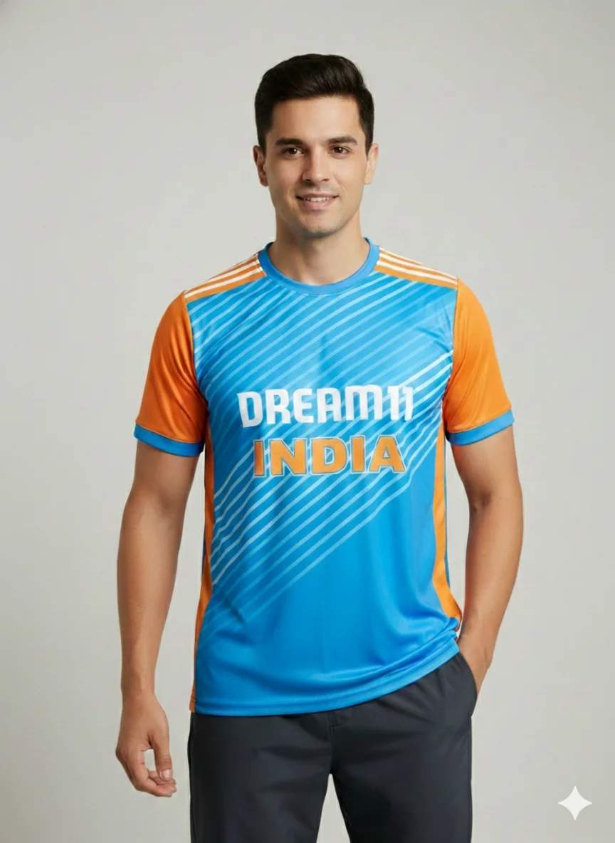 Team India Official Fan Edition High-Performance Cricket Training Jersey for Men & Women | Breathable Sportswear with Moisture-Wicking Fabric image 1