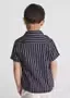Boys Navy Blue Vertical Stripe Half Sleeve Cotton Casual Shirt Summer Breathable Lightweight Button Down Kids Fashion Shirt Smart Casual Party Wear Children Shirt Boys Navy Blue Vertical Stripe Half Sleeve Cotton Casual Shirt Summer Breathable Lightweight image 3