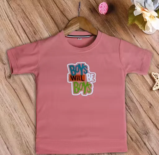 Boys Will Be Boys Kids Graphic Printed T Shirt for Boys Cotton Round Neck Half Sleeve Casual Summer T Shirt for Children Boys Fashion Printed Tshirt Pink Kids Top Boys Will Be Boys Kids Graphic Printed T Shirt for Boys Cotton Round Neck Half Sleeve Casual image 1